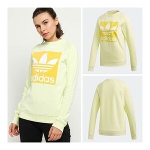 𝅺adidas Trefoil Crew Ice Yellow Sweatshirt